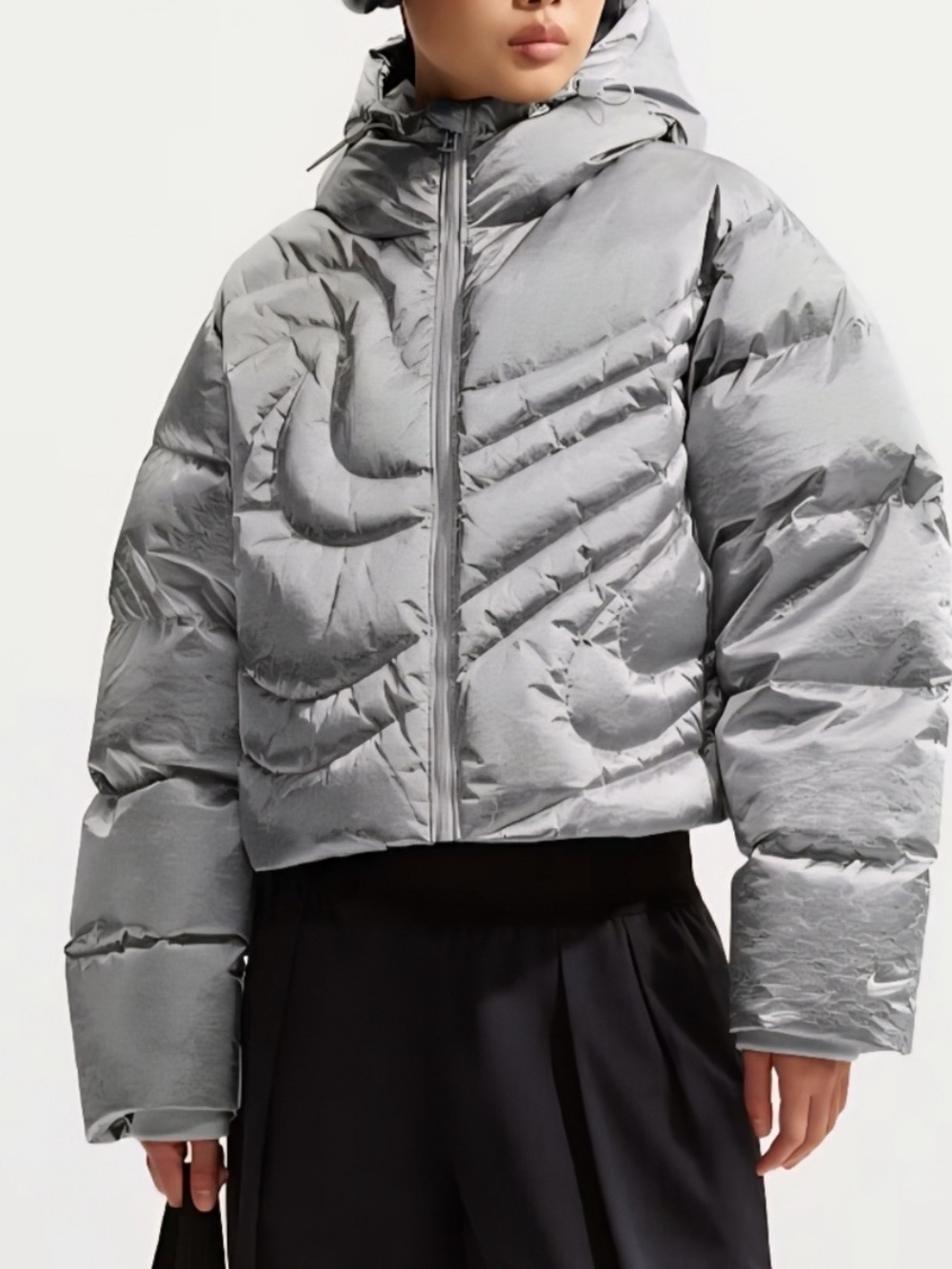 Nike Sportswear Swoosh Women's Metallic Therma-FIT Oversized Down Puffer Jacket